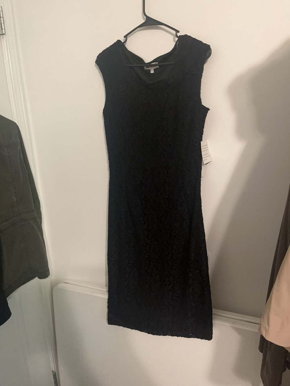 Kasper Black Lace Sheath Dress Size 10
